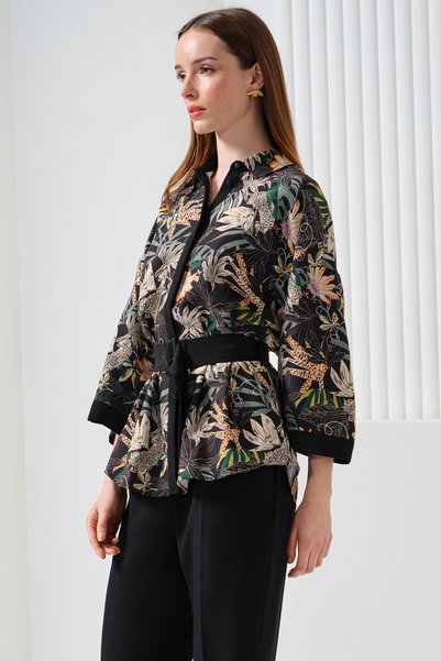 Naramaxx Sırt Detaylı Kemerli Kimono