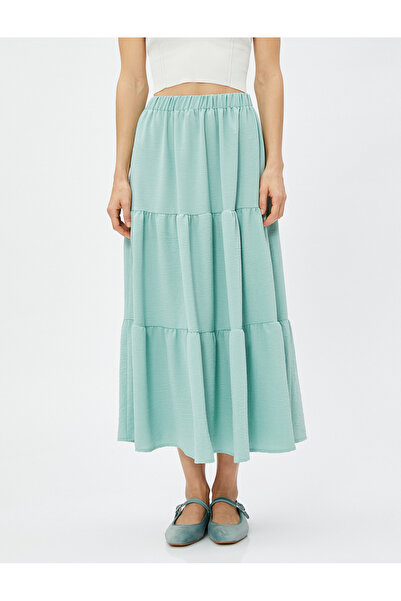 Koton Katlı Midi Etek Beli Lastikli