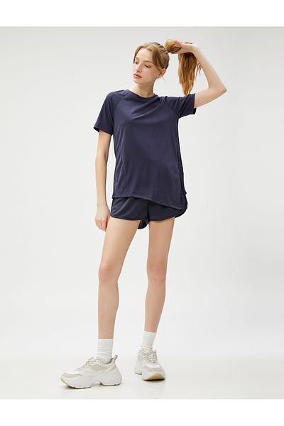 Koton Tricou sport în amestec modal cu detaliu cu fante