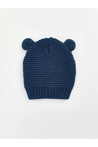 LC Waikiki Lcw Baby Navy Blue Baby Boy Beanie with Ear Detail