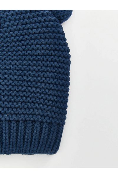 LC Waikiki Lcw Baby Navy Blue Baby Boy Beanie with Ear Detail