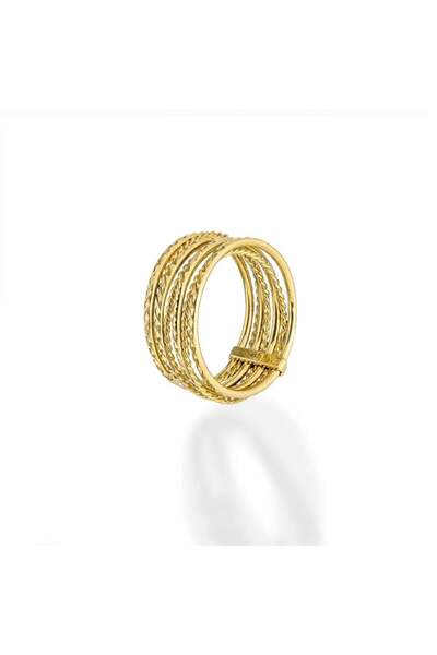 Altın Nesil İtalyan Tasarım Çoklu Altın Yüzük