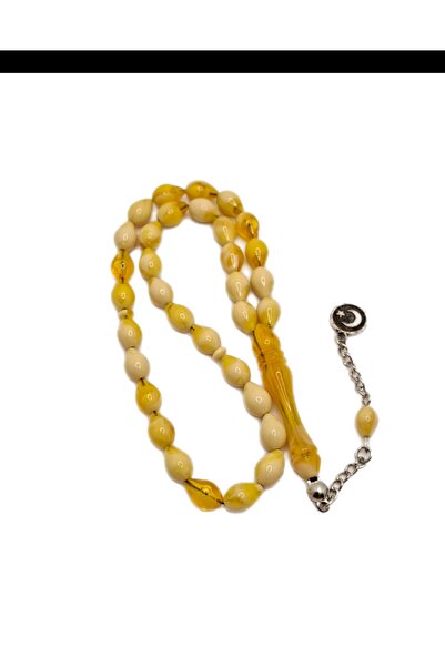 Han Ticarethane Mărgele de rugăciune din chihlimbar pudră de culoare albă și ...