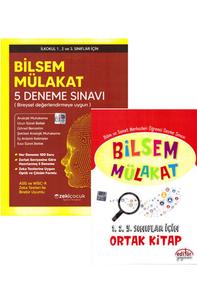 Editör Yayınevi Zeki Çocuk Bilsem MÜLAKAT Hazırlık Seti 1.2.3.Sınıflar için O...