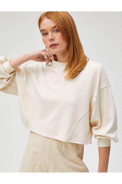 Koton Crop φούτερ Modal Blended