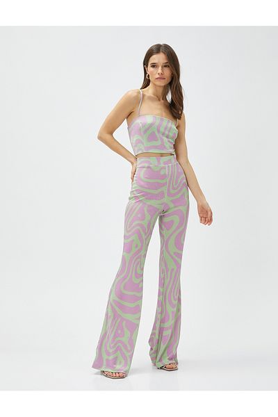 Koton Βραδινό φόρεμα Μπλούζα Crop Strap τετράγωνο λαιμό ασημί
