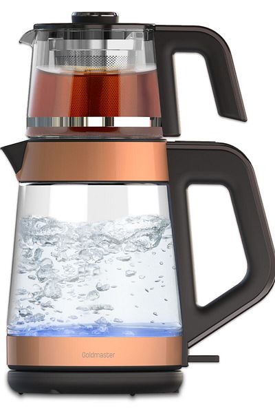 GOLDMASTER Yenidem Gm-8325 Rose Gold 1900 W Glass Tea Machine