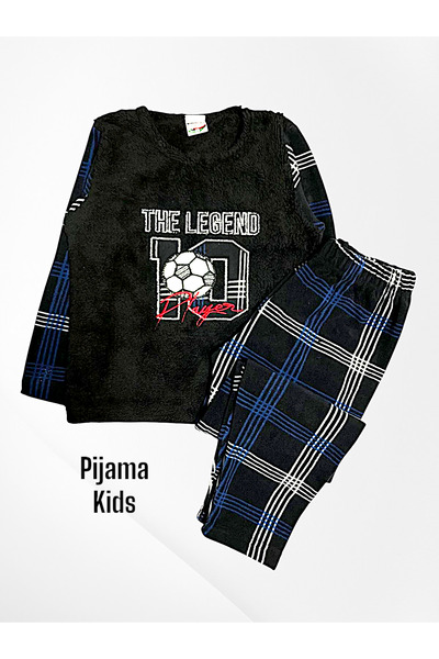 Pijamakids Zimski mekani pidžama set za dečake - tamnoplava, fudbalska Sa dez...