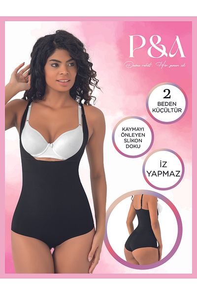 SOFT Pa Clothing Laser Cut Body Corset with Chest Pad No Trace Two Sizes Shrink Non-Slip Silicone Texture