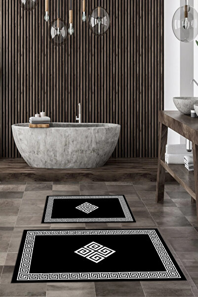 Viyana Home Covoraș de baie imprimat, anti-alunecare, lavabil, cu cadru, set ...