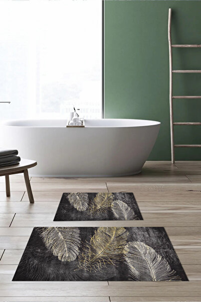 Viyana Home Covoraș de baie lavabil cu bază anti-alunecare imprimată digital,...