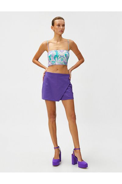 Koton Pailletten-Abendkleid mit Bustier-Transferdruck