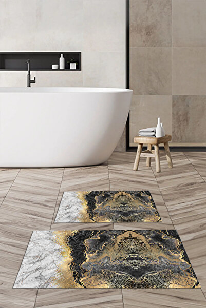 Viyana Home Covoraș de baie digital, anti-alunecare, lavabil, cu model de mar...