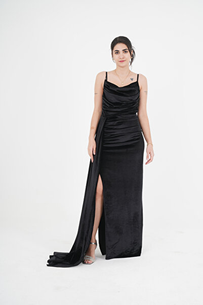 Genel Markalar Allyso Degaje Yaka Yırtmaçlı Abiye