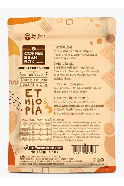 Altıntelve Ethiopia Filtre Kahve 10 x 80 gr Ekonomik Paket
