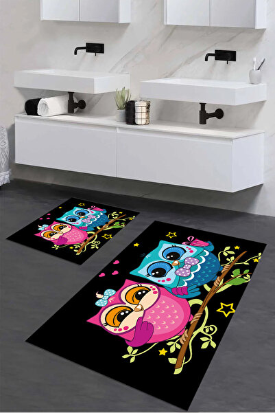 Viyana Home Covoraș de baie imprimat, anti-alunecare, lavabil, cu model de bu...