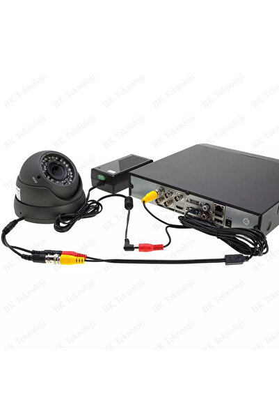 BK Teknoloji 10 Metre Hazır CCTV AHD Kamera Kablosu BNC Video + DC Güç