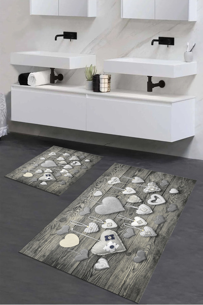 Viyana Home Covoraș de baie lavabil, anti-alunecare, imprimat digital 3D, set...
