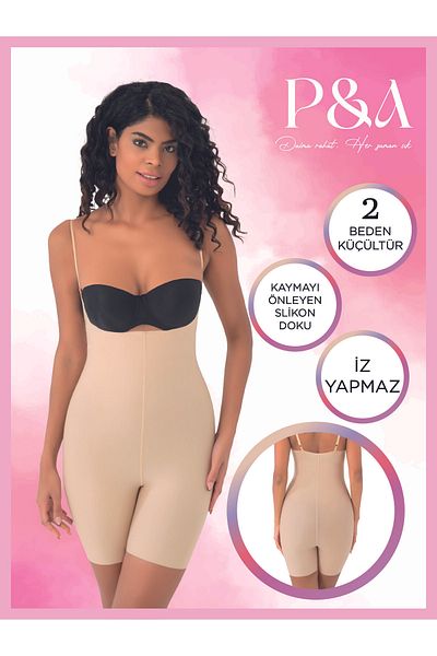 SOFT Pa Clothing Laser Cut Full Length Suspender Corset No Trace Two Size Shrink Non-Slip Silicone Texture