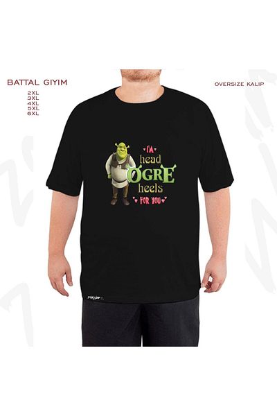 ZOKAWEAR Μαύρο μπλουζάκι Oversize - Valentine Printed, King Fit