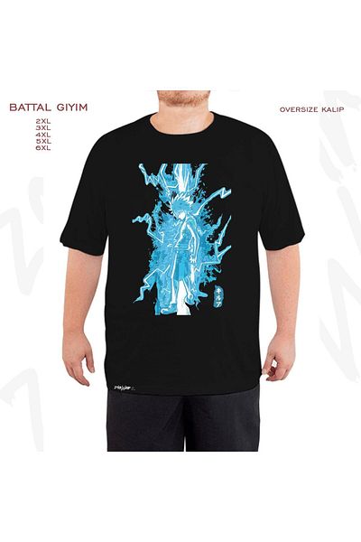 ZOKAWEAR Oversize Hunter X Hunter Printed Battal (Bol) Mold Μαύρο T-Shirt