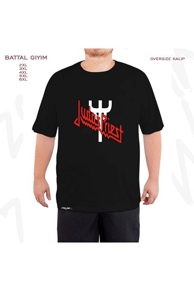 ZOKAWEAR Υπερμεγέθη λογότυπο V3 Judas Priest Printed Battal (Bol) Mold Μαύρο T-Shirt