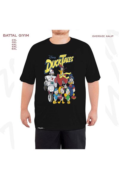ZOKAWEAR Μαύρο μπλουζάκι Oversize Ducktales Printed Battal (Bol) Mold