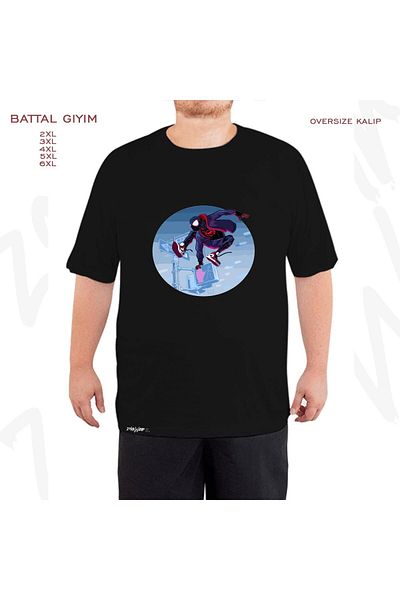 ZOKAWEAR Μαύρο μπλουζάκι Oversize Spiderman Special Printed (Bol) Mold