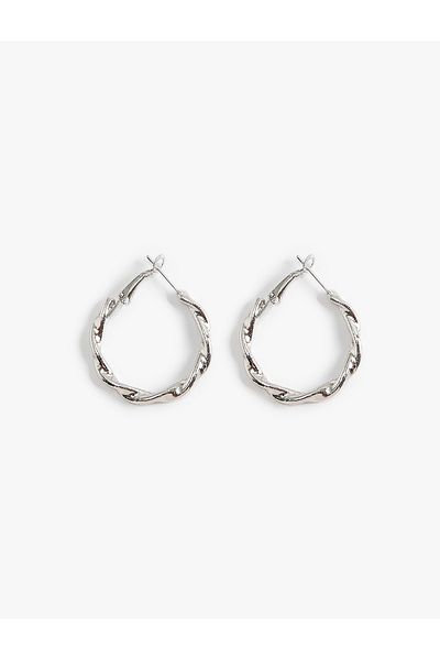Koton Hoop Earrings Textured Metal