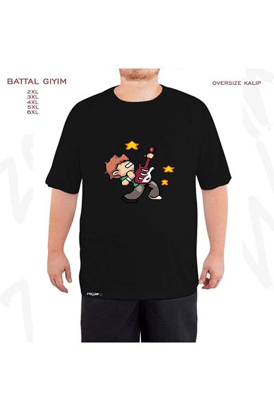 ZOKAWEAR Tricou oversize Rocker Scott Pilgrim Printed Battal (Bol) Mold negru