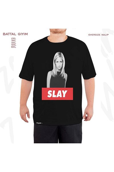 ZOKAWEAR Buffy The Vampire Slayer Printed Oversize Μαύρο T-Shirt - King Fit