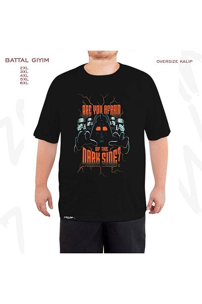 ZOKAWEAR Μαύρο μπλουζάκι Oversize Star Wars (Dart Vader) 3 με στάμπα μεγάλου μεγέθους