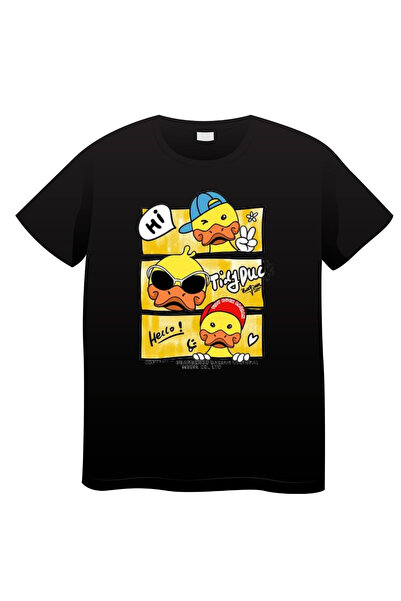 barsdepo Oversize kroj Tioliy Duck Štampano majica, Oversize kroj unisex crna...