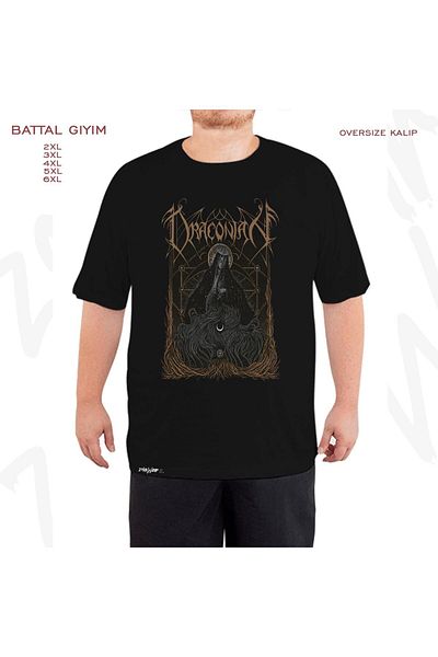 ZOKAWEAR Oversize Night Band Draconian Printed Battal (Bol) Mold Μαύρο T-Shirt