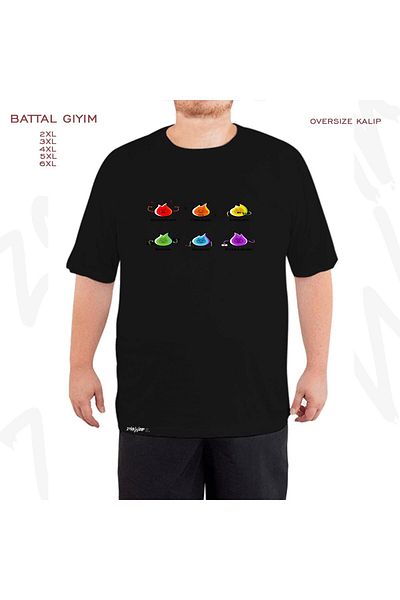 ZOKAWEAR Μαύρο μπλουζάκι Oversize Flaming Elements Science Printed Battal (Bol) Mold