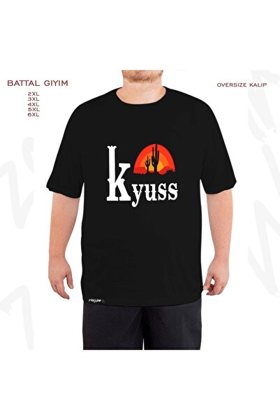 ZOKAWEAR Μαύρο μπλουζάκι Oversize Kyuss Printed Battal (Bol) Fit