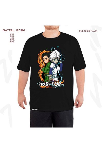 ZOKAWEAR Oversize Hunter X Printed Battal (Bol) Mold Μαύρο T-Shirt