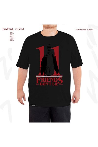 ZOKAWEAR Oversize Eleven V2 Stranger Things Printed Oversize (Bol) Mold Μαύρο T-Shirt