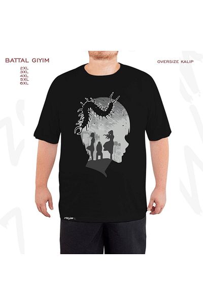 ZOKAWEAR Oversize Ghoul In Tokyo Printed Battal (Bol) Mold Μαύρο T-Shirt