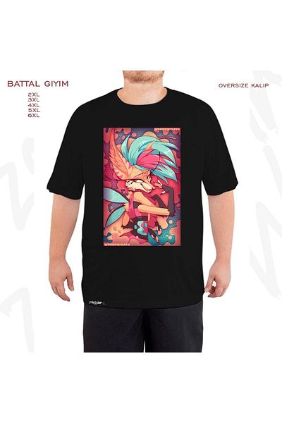 ZOKAWEAR Oversize Beelzebub Helluva Boss Printed Oversize (Bol) Μαύρο T-Shirt