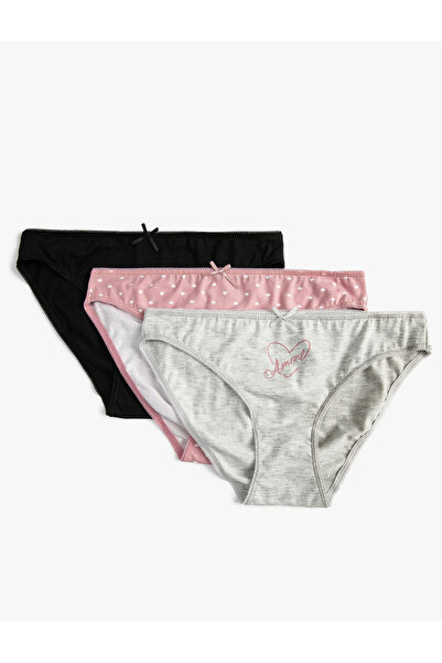 Koton 3er-Pack Slips mit bedruckter Schleife aus Baumwolle
