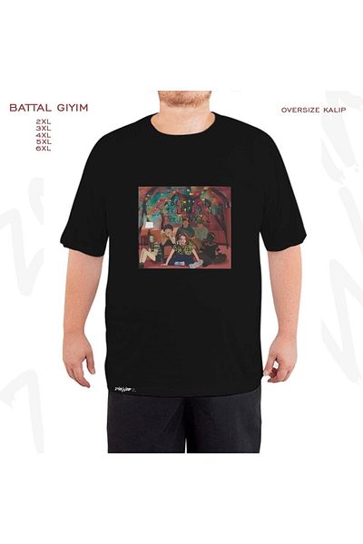ZOKAWEAR Oversize Stranger Things Squad 3 Printed Battal (Bol) Mold Μαύρο T-Shirt