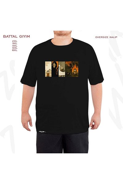 ZOKAWEAR Υπερμεγέθη Μαύρο T-Shirt με στάμπα Lord of the Rings