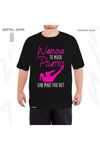 ZOKAWEAR Μαύρο μπλουζάκι μεγάλου μεγέθους Pilates Custom v2 με στάμπα μεγάλου μεγέθους (πολύ)