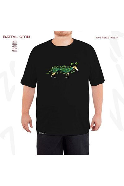 ZOKAWEAR Μαύρο μπλουζάκι Oversize The Ireland One Printed Battal (Bol) Fit