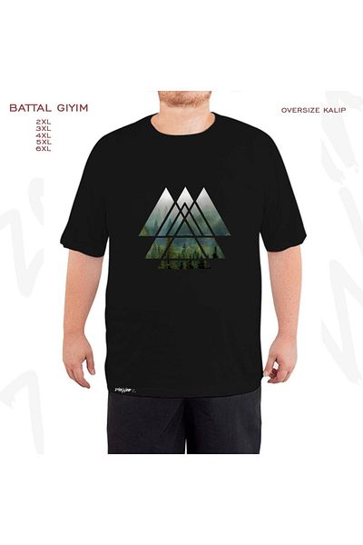 ZOKAWEAR Μαύρο μπλουζάκι με στάμπα Sacred Geometry Triangles - King Fit