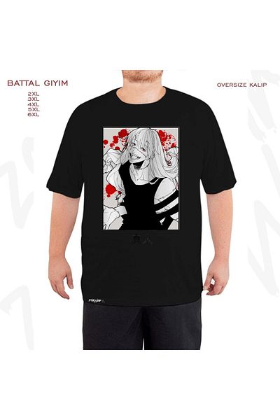 ZOKAWEAR Μαύρο μπλουζάκι με στάμπα Jujutsu Kaisen Mahito Oversize