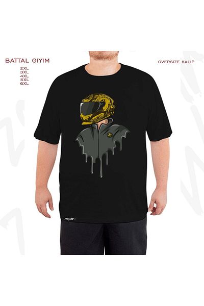 ZOKAWEAR Μαύρο μπλουζάκι με στάμπα με κράνος ποδηλάτου μεγάλου μεγέθους