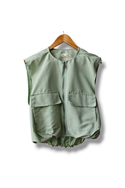 Aten Cepli Fermuarlı Astarlı Altı Lastikli Yelek