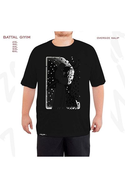 ZOKAWEAR Μαύρο μπλουζάκι με στάμπα Samurai Jack σε μεγάλο μέγεθος
